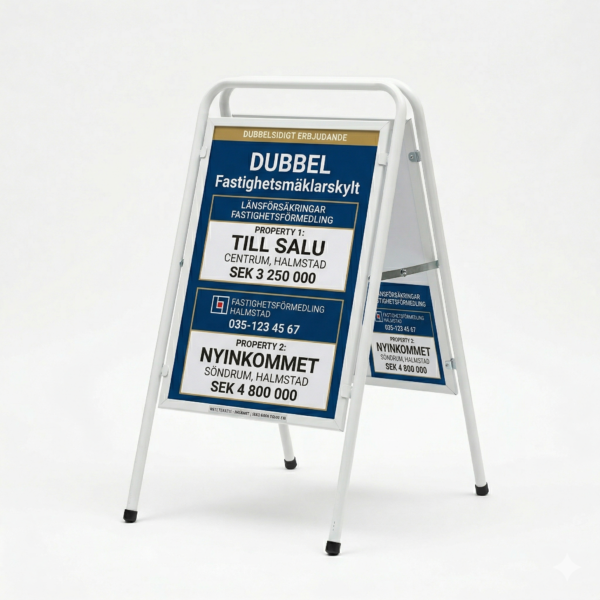 Fastighetsmäklarskylt - Dubbel